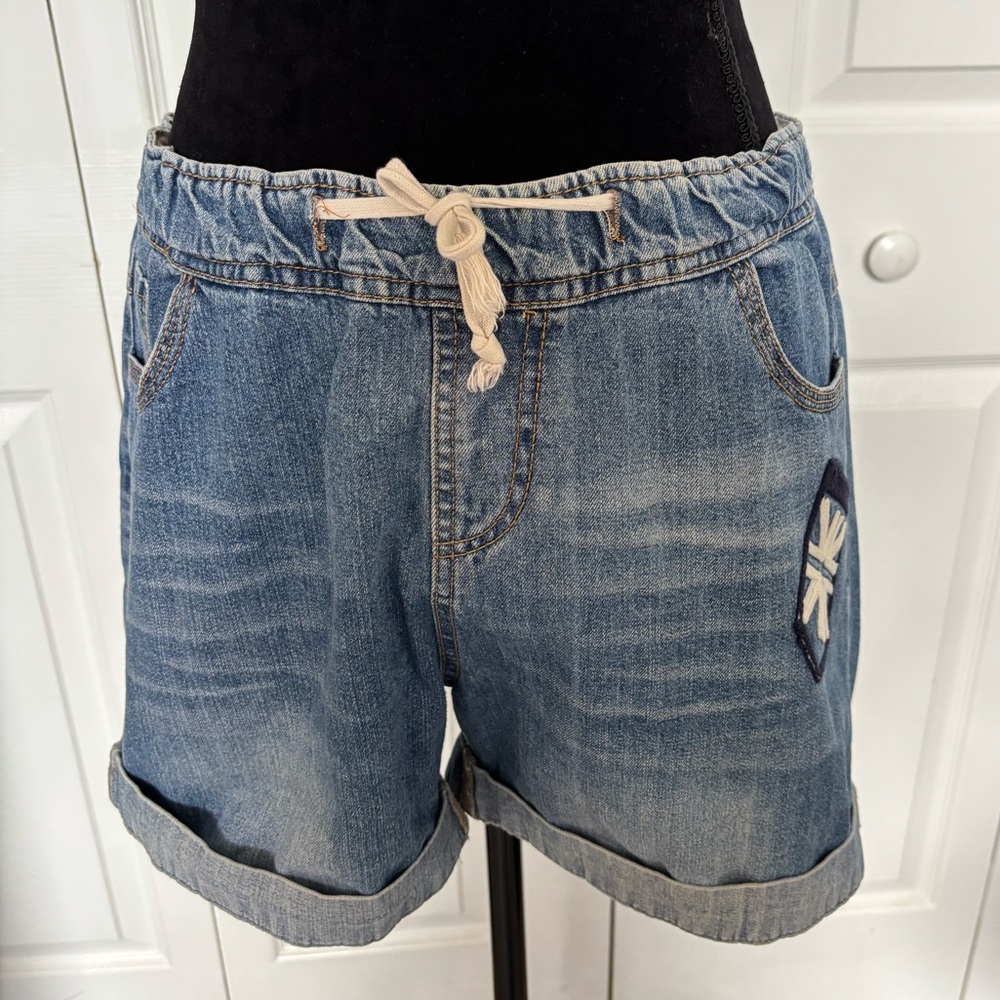 Xiniyizu Drawstring Cuffed Lightweight Jean Shorts Size L